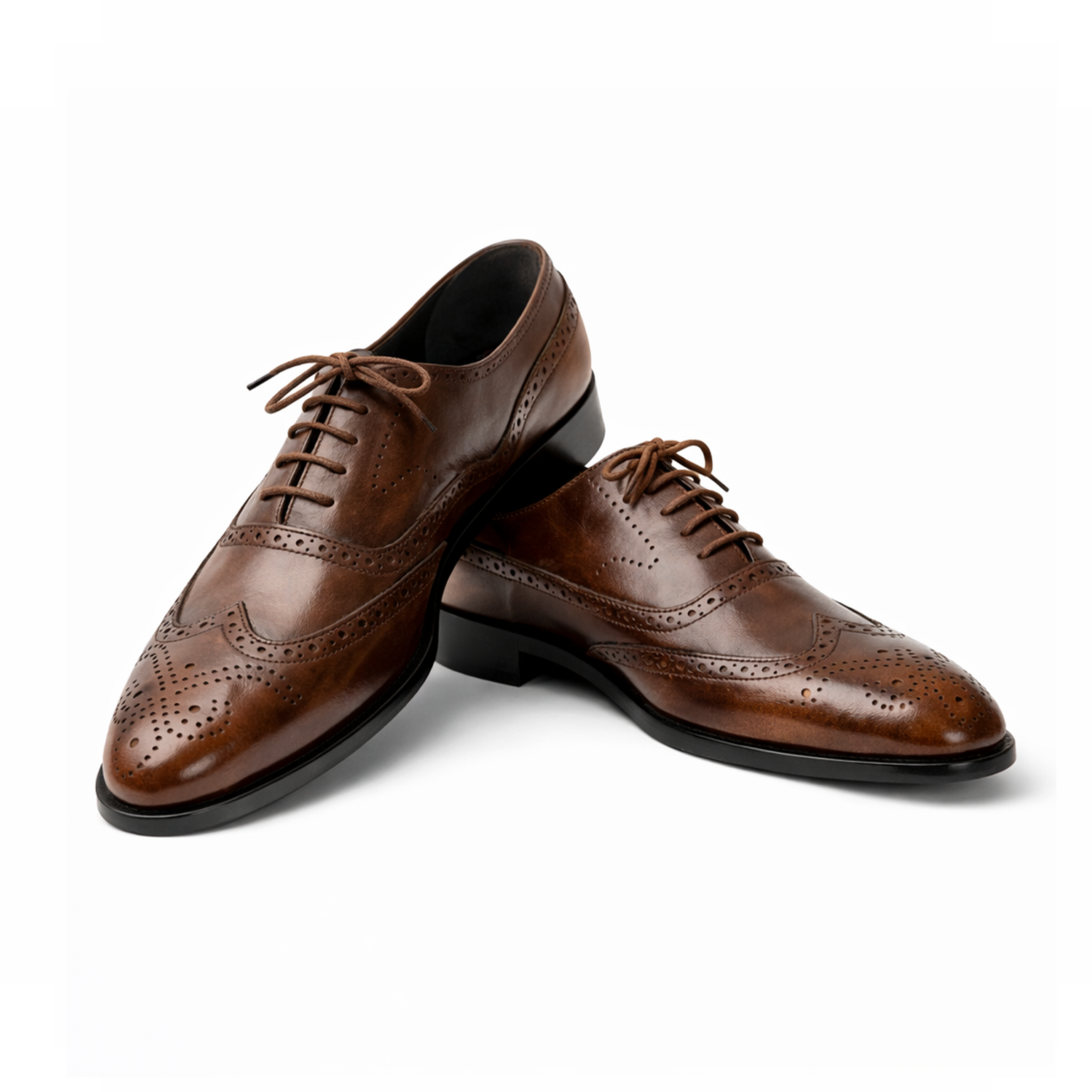 BRUNARK Westen Brown Leather Dress Shoes
