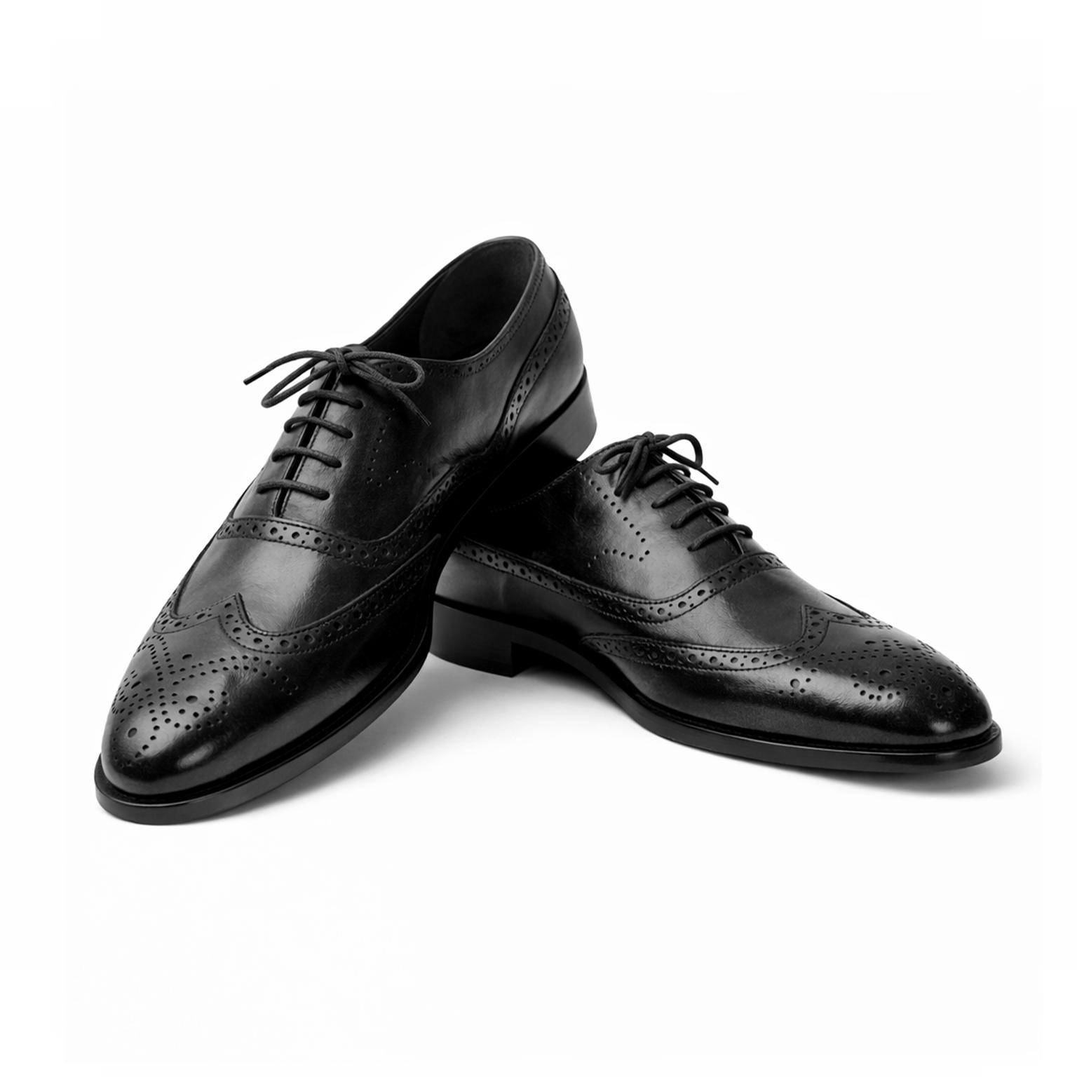 BRUNARK Westen Black Leather Dress Shoes