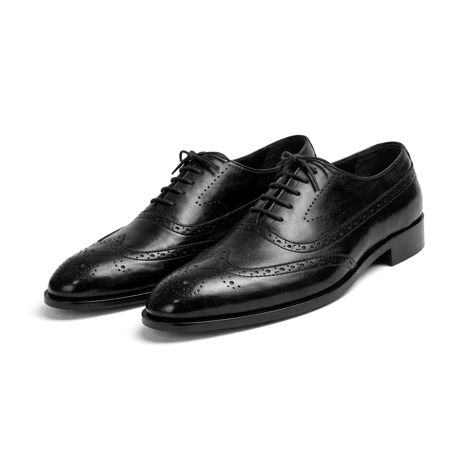 BRUNARK Westen Black Leather Dress Shoes