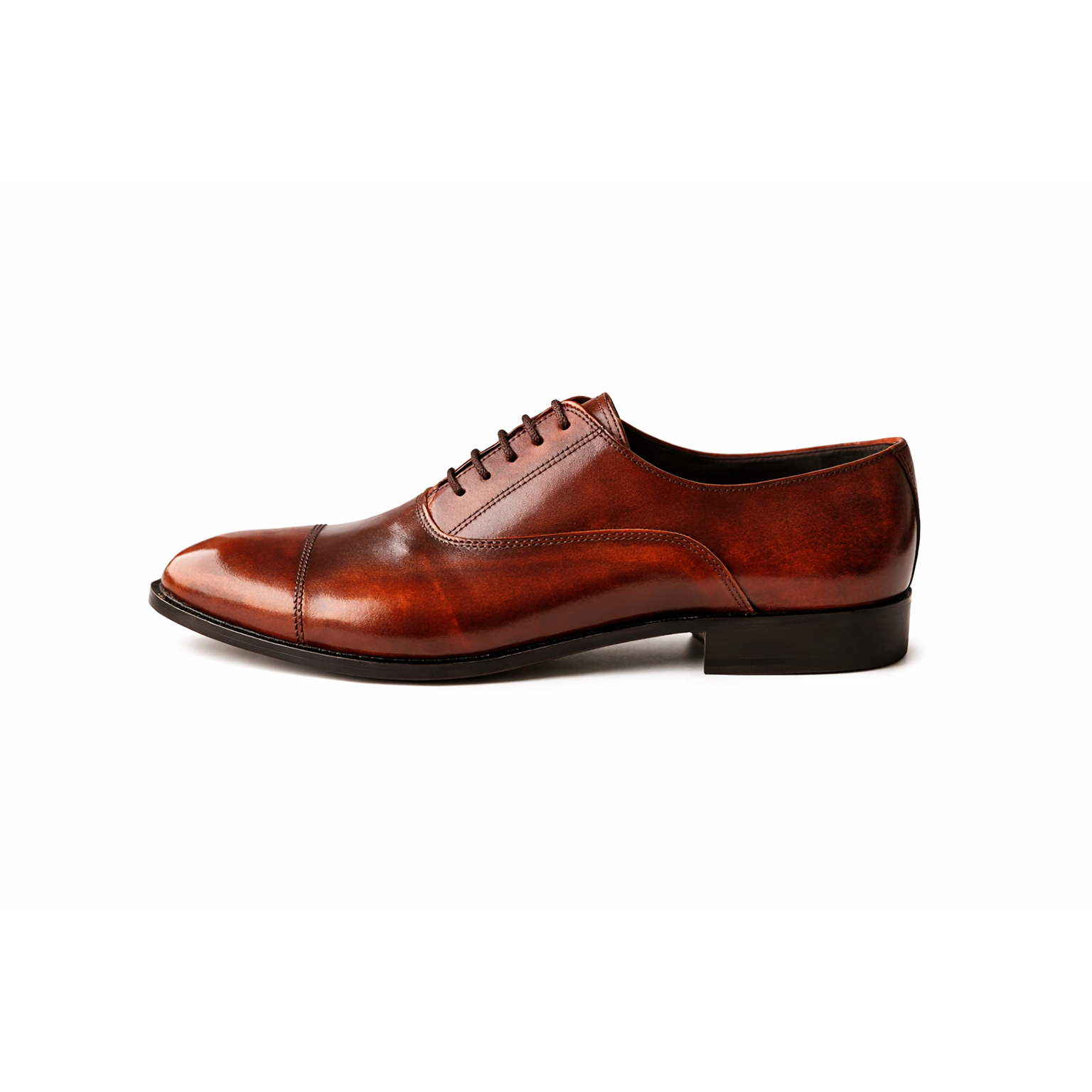 BRUNARK Westford Brown Cap-Toe Leather Dress Shoes